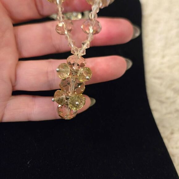 NWOT Faceted Glass Bead Smokey Topaz Necklace - Picture 7 of 8